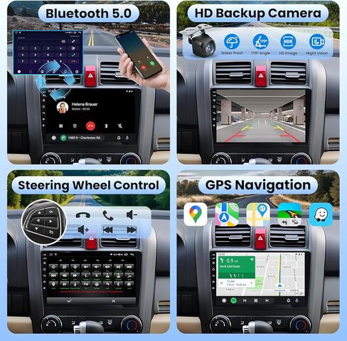 4 Core 32G Car Radio Stereo for Honda CRV 2007 2008 2009 2010 2011: 9 inch 1280 * 800 IPS Touch Screen Campar in Kuwait