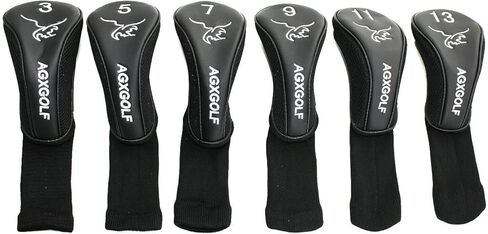 أغطية رأس طويلة الرقبة. اختر السائق أو Fairway Woods أو الهجين أو المجموعات: يناسب جميع العلامات التجارية لليد اليسرى أو اليمنى. أسود مع تطريز أبيض؛ حافظ على نوادي الجولف الخاصة بك آمنة in Kuwait