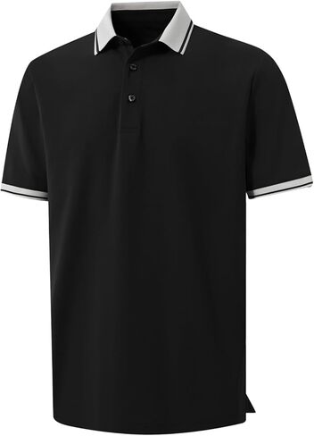 M MAELREG Golf Shirts for Men Short Sleeve with Contrast Collar & Cuffs Performance Dry Fit Stretch Solid Casual Polo Shirts in Saudi Arabia