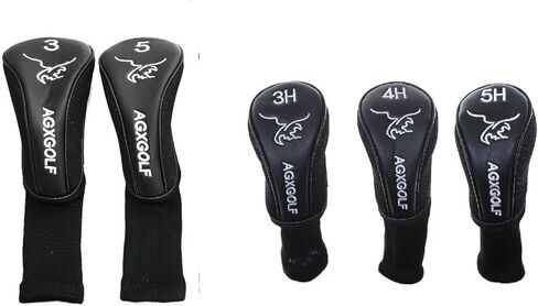 أغطية رأس طويلة الرقبة. اختر السائق أو Fairway Woods أو الهجين أو المجموعات: يناسب جميع العلامات التجارية لليد اليسرى أو اليمنى. أسود مع تطريز أبيض؛ حافظ على نوادي الجولف الخاصة بك آمنة in Kuwait