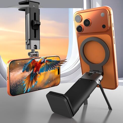 حامل هاتف Airplane Mount ، 360 درجة قابلة للتعديل خالية من اليدين ، رحلة مطوية يدويًا ، يجب أن تكون الرحلة الطويلة للمرأة تناسب iPhone 16 15 14 Pro Max Series in Kuwait