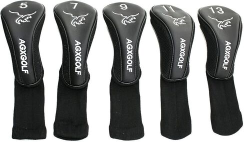 أغطية رأس طويلة الرقبة. اختر السائق أو Fairway Woods أو الهجين أو المجموعات: يناسب جميع العلامات التجارية لليد اليسرى أو اليمنى. أسود مع تطريز أبيض؛ حافظ على نوادي الجولف الخاصة بك آمنة in Kuwait