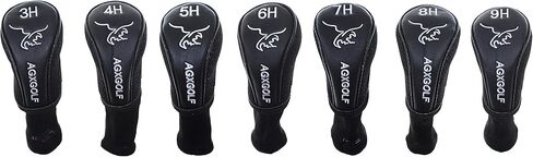 أغطية رأس طويلة الرقبة. اختر السائق أو Fairway Woods أو الهجين أو المجموعات: يناسب جميع العلامات التجارية لليد اليسرى أو اليمنى. أسود مع تطريز أبيض؛ حافظ على نوادي الجولف الخاصة بك آمنة in Kuwait
