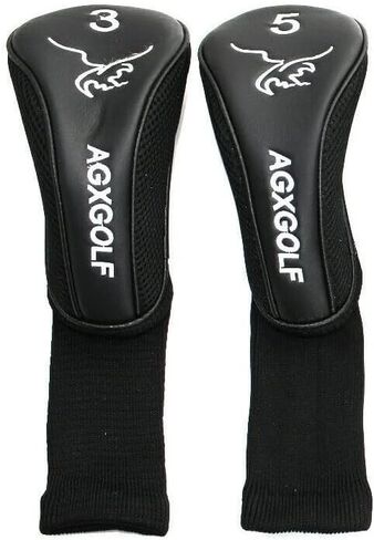 أغطية رأس طويلة الرقبة. اختر السائق أو Fairway Woods أو الهجين أو المجموعات: يناسب جميع العلامات التجارية لليد اليسرى أو اليمنى. أسود مع تطريز أبيض؛ حافظ على نوادي الجولف الخاصة بك آمنة in Kuwait
