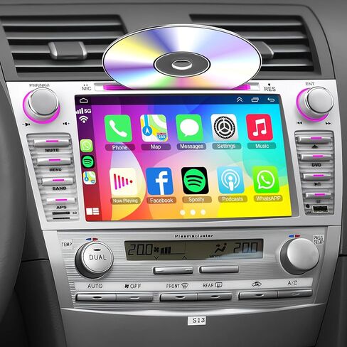 7-Inch Car Stereo with CD/DVD Player for Toyota 4Runner (2003-2009), Tundra (2003-2006), Sequoia (2003-2007), CarPlay & Android Auto, Bluetooth, FM Radio in Saudi Arabia