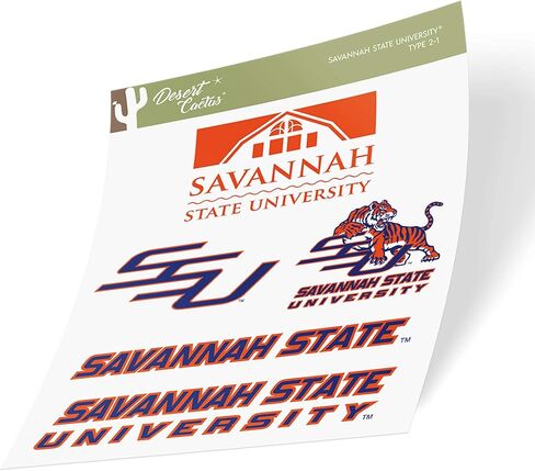 Desert Cactus Savannah State University Sticker SSU Tigers Vinyl Decals Laptop Water Bottle Car Scrapbook T2 (Type 2) in Saudi Arabia