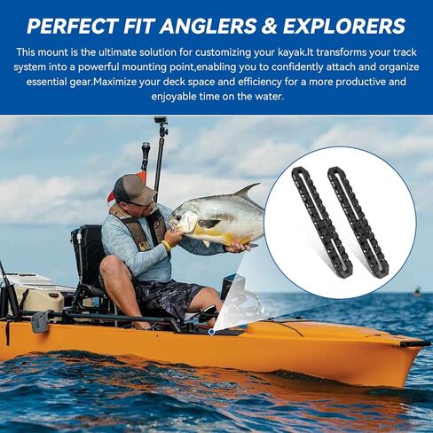 12" Track Mount for YakAttack MightyMount XL 10.5" Usable Length-Universal Kayak and Canoe Rail Accessory Mount Compatible with BlackPak Pro & Kayak Track Systems,Fishing Rod Holders,Cameras,GPS(2Pcs) in Saudi Arabia