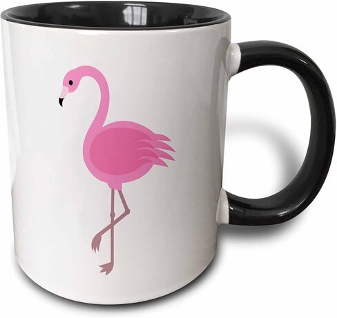 3dRose Pink Flamingo 15oz Two-Tone Green Mug in Saudi Arabia