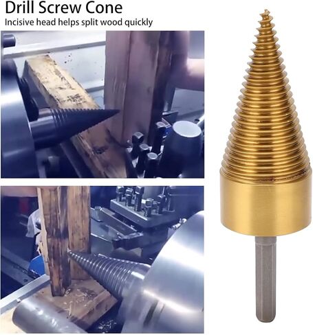 42mm Hex Shank Ti Plating Firewood Splitter Bit, HighSpeed Steel Cone Punch for Tree Stump Removal and Wood Splitting in Saudi Arabia