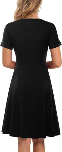 Tshirt Dresses for Women Casual Summer Floral Swing A-Line T Shirt Dresses for Women Midi with Pockets in Saudi Arabia