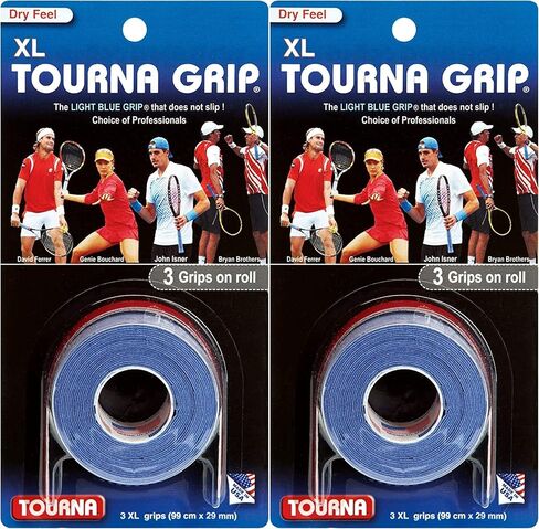 Unique Sports Tourna Tennis 3 XL Overgrips Absorbent Dry Feel Tournagrip Blue (2-Pack) in Saudi Arabia