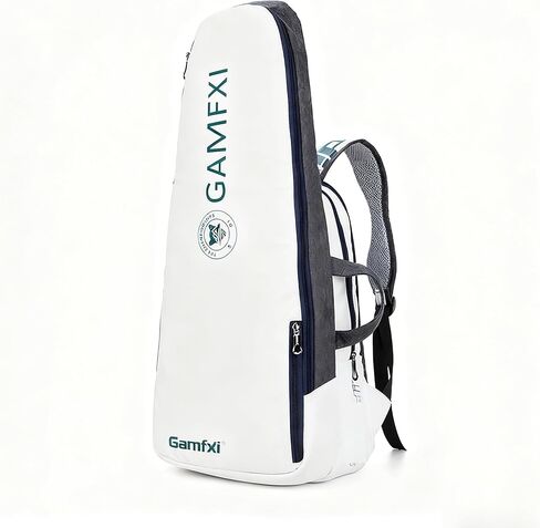Tennis Racket Bag, White and Gray Backpack with Padded Straps, Professional Sports Equipment Storage Case in Saudi Arabia