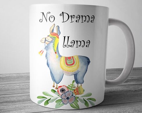 No Drama Llama Mug 11 oz Funny Floral Lama Quote Coffee Cup in Saudi Arabia