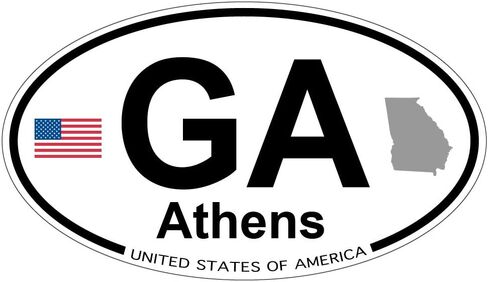 Athens, Georgia Oval Sticker in Saudi Arabia