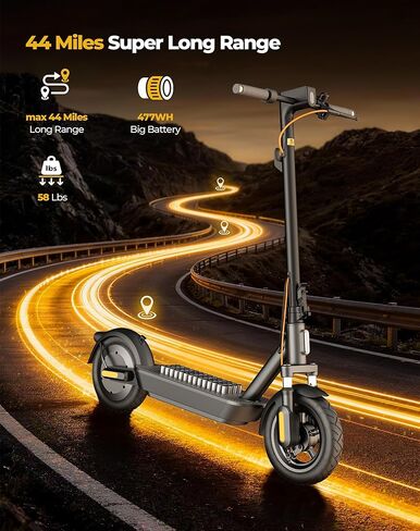 Electric Scooter 44 Miles Long Range, Electric Scooter Adults with 12in Vacuum Tires, Front Suspension, TCS Anti-Slip, 46.8V, Turn Light, APP Control, E Scooter for Commuting, Travel, UL2272 in Saudi Arabia