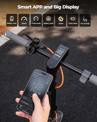 Electric Scooter 44 Miles Long Range, Electric Scooter Adults with 12in Vacuum Tires, Front Suspension, TCS Anti-Slip, 46.8V, Turn Light, APP Control, E Scooter for Commuting, Travel, UL2272 in Saudi Arabia