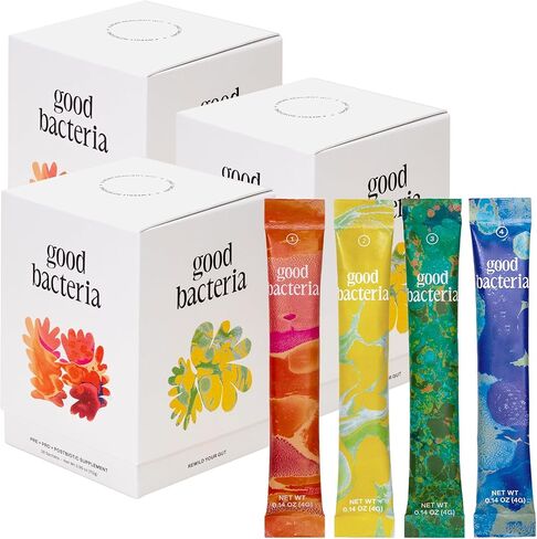 Good Bacteria Rotating Synbiotic - 1 Month Supply - Weekly Rotating Prebiotics, Probiotics & Postbiotics System, Vegan, No Fillers, No Refrigeration - Daily Synbiotic Powder Gut Health Supplements in Saudi Arabia