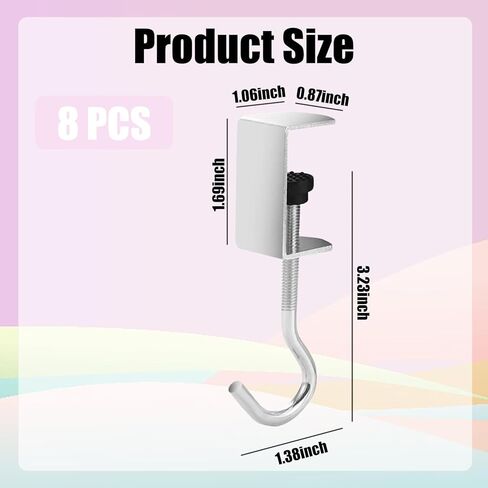 8 قطع من خطافات الطاولة القابلة للتعديل من دلفينوس لحقائب التعليق، لخطافات الظهر المعدنية شديدة التحمل للطاولة والمكتب in Kuwait