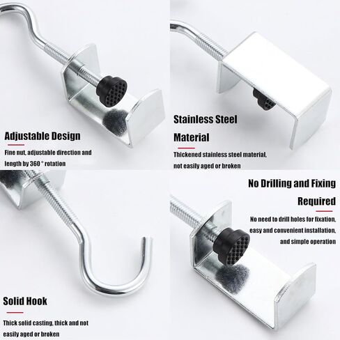 8 قطع من خطافات الطاولة القابلة للتعديل من دلفينوس لحقائب التعليق، لخطافات الظهر المعدنية شديدة التحمل للطاولة والمكتب in Kuwait