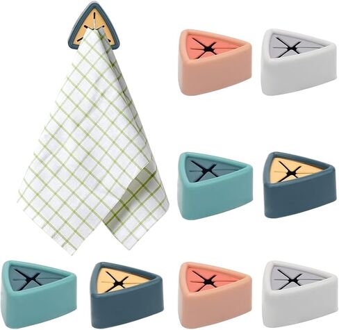 8 Pack Triangle Towel Hooks for Wall - Camper Accessories & Travel Trailer Must Haves, Adhesive Silicone Dish Towel Holder No Drill for RV Kitchen Bathroom, Push Grip Self Stick Hanger Organizer in Saudi Arabia