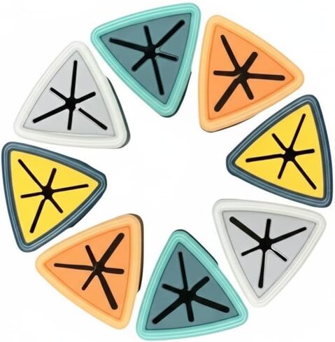 8 Pack Triangle Towel Hooks for Wall - Camper Accessories & Travel Trailer Must Haves, Adhesive Silicone Dish Towel Holder No Drill for RV Kitchen Bathroom, Push Grip Self Stick Hanger Organizer in Saudi Arabia