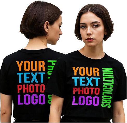 lepni.me Custom Crop Top for Women & Teen Girls Personalized Front & Back Print Casual Short Sleeve Tee for Everyday Wear in Saudi Arabia