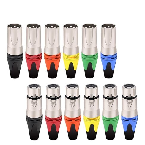 10sets 3 Pin XLR Female Jack Male Plug Professional 3 Pole XLR Socket Plug Microphone Cable Terminal Wire Connector Silver(10xM 10xF-Blue-S) in Saudi Arabia