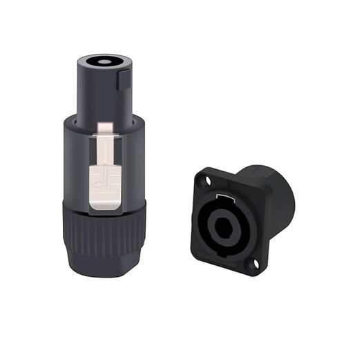 5Sets 4 Pin NL4FC Speaker Power Amplifier Male Plug+Female Panel Mount Professional AC Power Plug Jack Socket Connector(5xM 5xF-Black) in Saudi Arabia