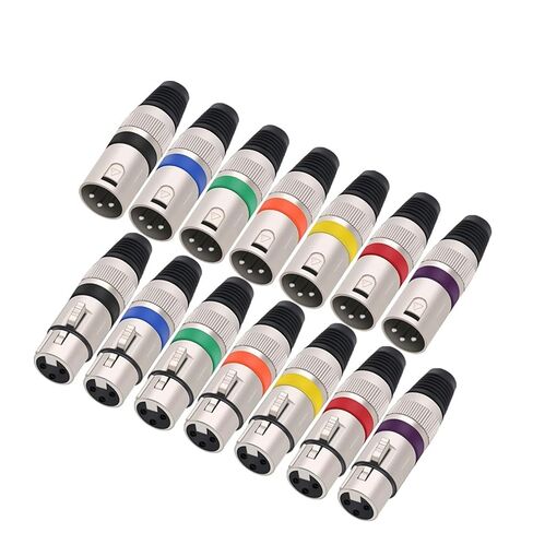 10 مجموعات/وحدة 3 دبوس XLR موصلات ذكر + أنثى 3 القطب XLR التوصيل جاك المقبس ميكروفون كابل محطة سلك موصل (10xM 10xF-أسود) in Saudi Arabia
