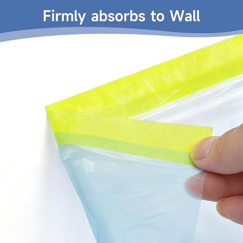 Painters Plastic with Tape 22" x 66',Pre-Taped Masking Film Reinforced Tape and Drape,Tear-Resistant Plastic Painting Film for Car Painting & Home Renovation (2 Rolls) in Saudi Arabia
