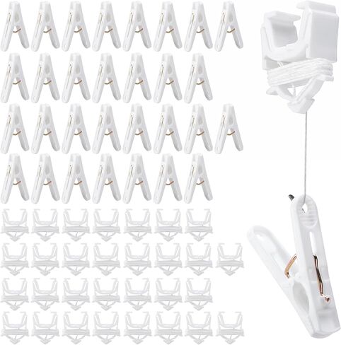 RUBII 30 Set Ceiling Hanger Grip Clips, Reusable Drop Ceiling Hooks for Hanging, White Ceiling Hanger Clips for Classroom Office Hanging Drop Grid Decor in Kuwait