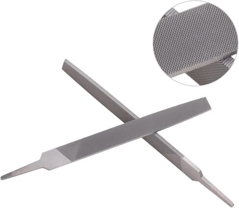 2 قطعة 150 مم / 6 بوصة مبرد مسطح متوسط ​​القطع من الفولاذ الكربوني العالي، مبرد أسنان مزدوج القطع مقوى بقطع واحد بدون مقبض، للخشب والمعادن والشحذ والبلاستيك in Kuwait