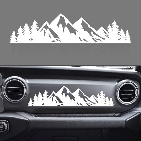 Zhizhong Dashboard Glove Box Mountain Scene Vinyl Decal Sticker Fits 2018-2023 Jeep Wrangler JL JLU Gladiator JT (Matte Black) in Saudi Arabia
