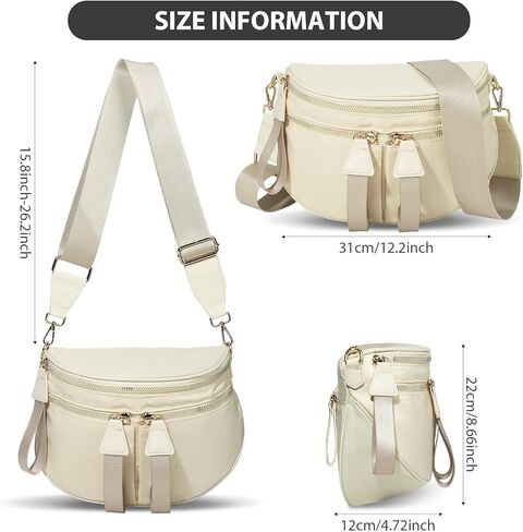 حقيبة YFGBCX للنساء ذات لون سادة وحقيبة كروس واسعة من النايلون وحقائب بوم in Kuwait