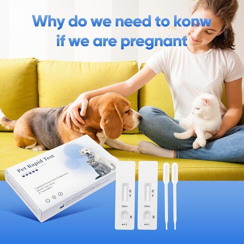 طقم اختبار الحمل في بول الكلاب والقطط في المنزل - نتائج سريعة ودقيقة لمدة 5 دقائق للكشف عن هرمون البروجسترون في الحيوانات الأليفة، غير مؤلم ولا يوجد سحب دم، شرائط اختبار سهلة لأصحاب الحيوانات الأليفة ومربيها in Kuwait