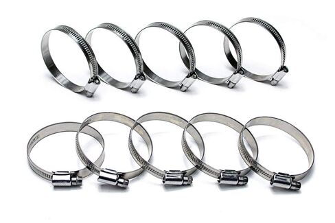HPS Performance EMSC-16-27x10 Stainless Steel Embossed Hose Clamps SAE 10, Effective Size: 3/4" - 1-1/8", 3/8" Band (Pack of 10) in Kuwait