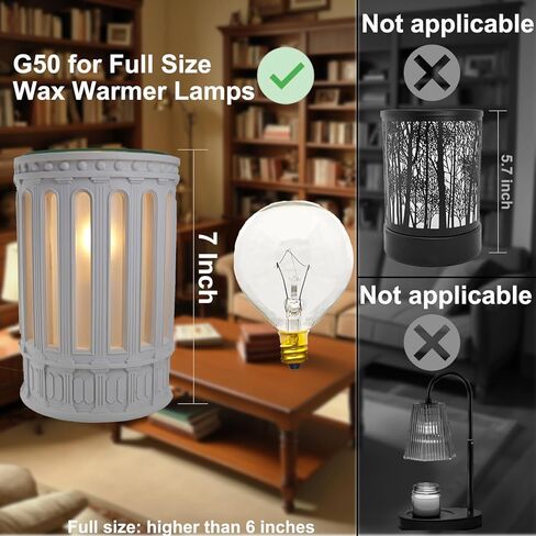 Wax Warmer Bulbs G50 25W E12 Light Bulbs for Full-Size Scentsy Warmers, Candle Warmer Lamp Bulb 2400K 160Lm Warm White in Saudi Arabia