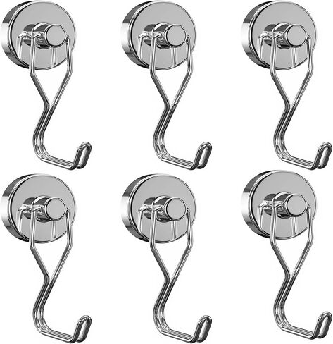 Tohoer Magnetic Hooks, 100LBS Neodymium Magnets Hook Heavy Duty with Rust Proof for Fridge, Refrigerator, Oven, Grill, BBQ, Key, Tools Holder, Kitchen, Outdoor, Hanging Wreaths, Utensil Hangers in Saudi Arabia