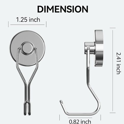 Tohoer Magnetic Hooks, 100LBS Neodymium Magnets Hook Heavy Duty with Rust Proof for Fridge, Refrigerator, Oven, Grill, BBQ, Key, Tools Holder, Kitchen, Outdoor, Hanging Wreaths, Utensil Hangers in Saudi Arabia