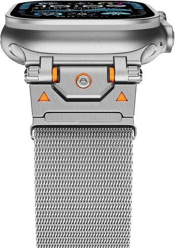 حلقة ميلانو لساعة Apple Ultra 2 Band 49mm 46mm 45mm 44mm للرجال والنساء، حزام شبكي من الفولاذ المقاوم للصدأ مع مشبك مغناطيسي وموصل معدني لسلسلة iWatch 10 9 8 7 6 5 4 SE in Saudi Arabia