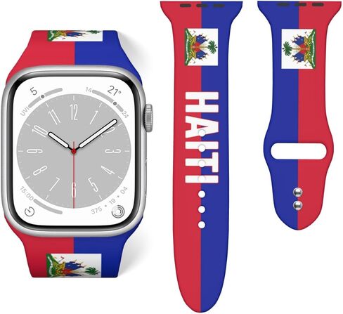 هايتي العلم ووتش الفرقة لآبل معصمه الفرقة لسلسلة Iwatch لينة سيليكون 42mm * 44mm in Kuwait
