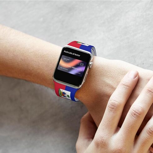 هايتي العلم ووتش الفرقة لآبل معصمه الفرقة لسلسلة Iwatch لينة سيليكون 42mm * 44mm in Kuwait