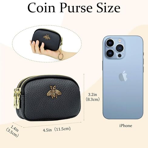 Faux Leather Coin Purse for Women Small 2 Zipper Change Wallet with Key Ring Card Key Coin Cash Holder Pouch(Green) in Saudi Arabia