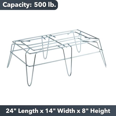 رف سلكي مقاس 14 بوصة × 24 بوصة × 8 بوصة - رف تخزين من أسلاك الفولاذ شديد التحمل، منصة عرض أرضية قائمة بذاتها لمتاجر التجزئة والبقالة والممرات الترويجية، قاعدة عرض رف الأسلاك التجارية، سعة 500 رطل in Kuwait