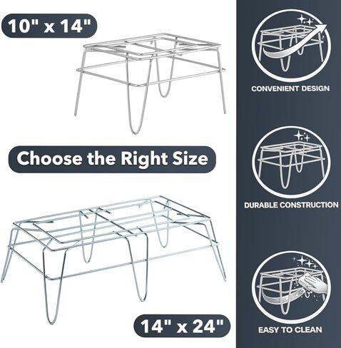 رف سلكي مقاس 14 بوصة × 24 بوصة × 8 بوصة - رف تخزين من أسلاك الفولاذ شديد التحمل، منصة عرض أرضية قائمة بذاتها لمتاجر التجزئة والبقالة والممرات الترويجية، قاعدة عرض رف الأسلاك التجارية، سعة 500 رطل in Kuwait
