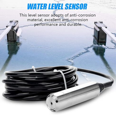 2PCS Water Level Sensor, DC24V 4-20mA Throw in Type Liquid Level Sensor, Liquid Level Transmitter Detecting 0-5m Range Depth in Saudi Arabia