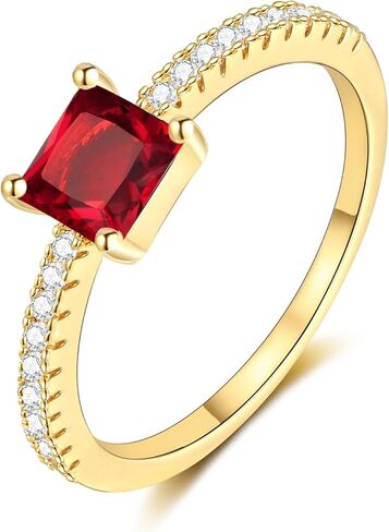Birthstone Gold Rings for Women Non Tarnish 14K Gold Plated Stackable Cubic Zirconia Thumb Rings Dainty Cute Emerald Eternity Band Pinky Ring Engagement Wedding Promise Rings Jewelry Gifts in Saudi Arabia