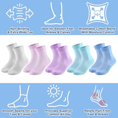 Twistover Women's Extra Wide Thin Diabetic Ankle Socks Wide Plus Size Non-Binding Ankle Bariatric Quarter Socks Summer Breathable Lymphedema Stocking for Edema Swollen & Pregnancy Feet in Saudi Arabia