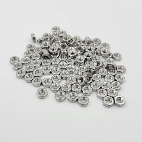 100pcs M3-0.5 Hex Nut Stainless Steel 304(18-8) Metric Hexagon Nut for Bolts, Bright Finish, Full Thread (M3) in Kuwait