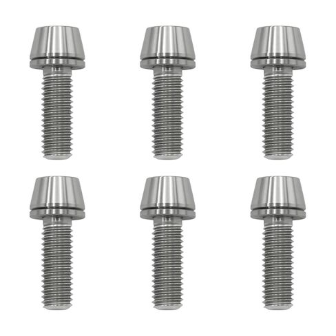 مسامير تيتانيوم M5x20 (6 قطع) - تصميم خفيف الوزن | مثالية للبيئات الرطبة/المالحة، براغي سداسية مع غسالات | مسامير جذع الدراجة لترقيات دراجة MTB/الطريق | الأزرق المحروق in Kuwait